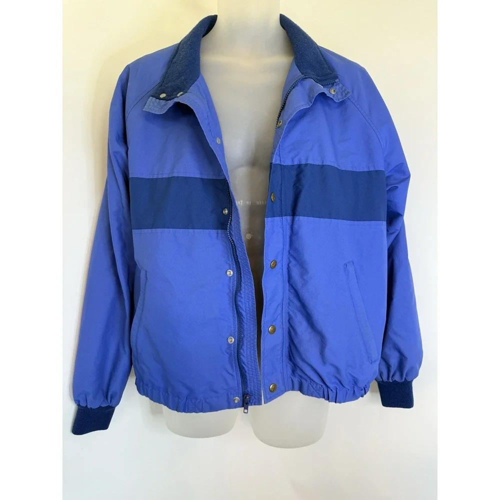 Eastern Mountain Sports EMS Jacket Mens Large Blue Full Zip Mock‎ Neck Pockets